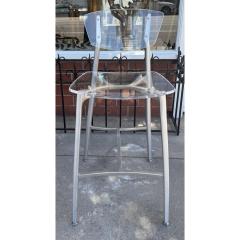 Modern Designer Lucite Aluminum Bar Stool 1 of 3 - 4247332