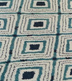 Modern Diamond Pattern Handwoven Wool Rug - 2351997