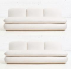 Modern Drama White Boucle Pouf Sofa - 2152504