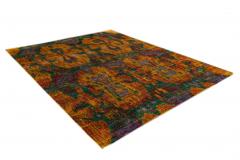 Modern Expressionist Handmade Sari Silk Rug - 1759730