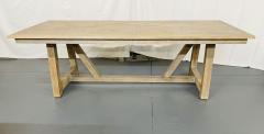 Modern Farmhouse Dining Kitchen Conference Table Ceruse Oak Finish - 2976922