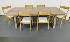 Modern Farmhouse Dining Kitchen Conference Table Ceruse Oak Finish - 2976924