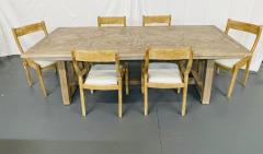 Modern Farmhouse Dining Kitchen Conference Table Ceruse Oak Finish - 2976925