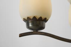 Modern Five Armed Browned Brass Chandelier Scandinavia Mid 20th Century - 4594477