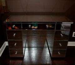 Modern Flip Top Mirrored Vanity Desk - 3096686