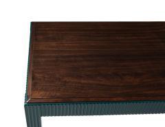 Modern Fluted Walnut Writing Desk - 3156532