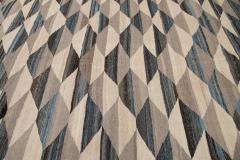 Modern Geometric Flat Weave Room Size Wool Rug - 1780761