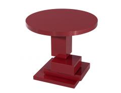 Modern Geometric Round Accent Table in Ruby Lacquer Finish - 3482559