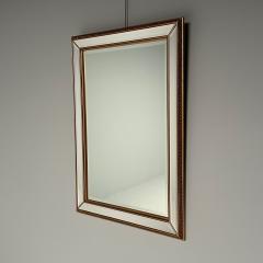 Modern Gilt Gold Beveled Wall Console or Mantel Mirror - 3395744