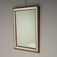 Modern Gilt Gold Beveled Wall Console or Mantel Mirror - 3395746
