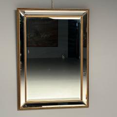 Modern Gilt Gold Beveled Wall Console or Mantel Mirror - 3395747