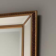 Modern Gilt Gold Beveled Wall Console or Mantel Mirror - 3395749