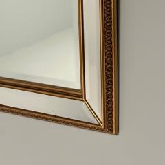 Modern Gilt Gold Beveled Wall Console or Mantel Mirror - 3395750