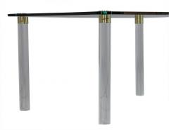 Modern Glass Dining Table on Brass Capped Lucite Legs - 1994943
