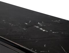 Modern Gold Leaf and Black Lacquer Buffet Console Cabinet with Stone Top - 1998449