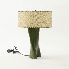 Modern Green Dyed Carved Wood Table Lamp - 2851866