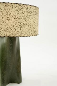 Modern Green Dyed Carved Wood Table Lamp - 2851873