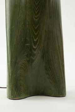 Modern Green Dyed Carved Wood Table Lamp - 2851874