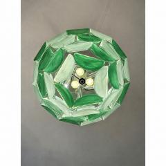 Modern Green Petals Murano Style Glass Chandelier - 4754871