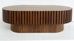 Modern Hand crafted Oval Coffee Cocktail Table Raised on a Pedestal Base - 4117160