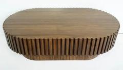 Modern Hand crafted Oval Coffee Cocktail Table Raised on a Pedestal Base - 4117161