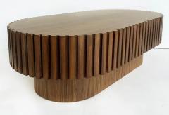 Modern Hand crafted Oval Coffee Cocktail Table Raised on a Pedestal Base - 4117162