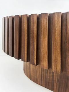 Modern Hand crafted Oval Coffee Cocktail Table Raised on a Pedestal Base - 4117168