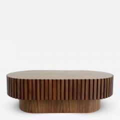 Modern Hand crafted Oval Coffee Cocktail Table Raised on a Pedestal Base - 4120122