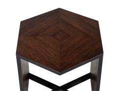 Modern Hexagonal Walnut Accent Table - 3488148