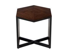 Modern Hexagonal Walnut Accent Table - 3488149