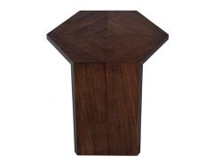 Modern Hexagonal Walnut Accent Table - 3488153