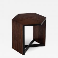 Modern Hexagonal Walnut Accent Table - 3490293