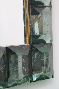 Modern Italian Aqua Green Faceted Glass Mirror - 433232