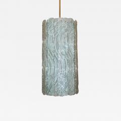 Modern Italian Aquamarine Crystal Murano Glass Tall Brass Lantern Chandelier - 1090882