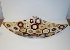 Modern Italian Art Deco Design Gold Amethyst Cream Murano Art Glass Mosaic Bowl - 2493415