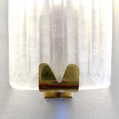 Modern Italian Art Deco Design Iridescent Frosted White Murano Glass Sconces - 3431587