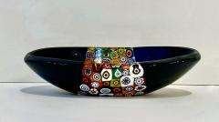 Modern Italian Black White Red Blue Green Murano Art Glass Mosaic Catch All Bowl - 3312821