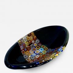 Modern Italian Black White Red Blue Green Murano Art Glass Mosaic Catch All Bowl - 3315644