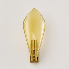 Modern Italian Champagne Sanded Leaf Murano Glass Wall Sconces 4 Piece Set - 4754764