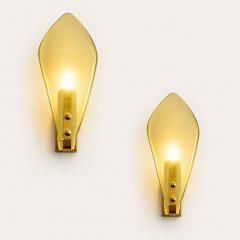 Modern Italian Champagne Sanded Leaf Murano Glass Wall Sconces 4 Piece Set - 4754767