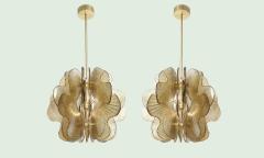 Modern Italian Gold Textured Glass Chandelier in Stock - 4560830