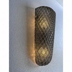 Modern Italian Gray Graniglia Rhombus Murano Glass Sconces Pair - 4754802