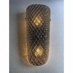Modern Italian Gray Graniglia Rhombus Murano Glass Sconces Pair - 4754803