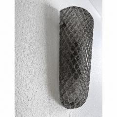 Modern Italian Gray Graniglia Rhombus Murano Glass Sconces Pair - 4754804