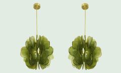 Modern Italian Green Textured Glass Chandelier in Stock - 4560829