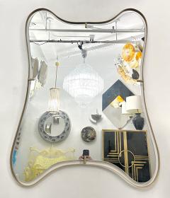 Modern Italian Minimalist Brass Mirror with Organic Asymmetric Curved Frame - 4308387