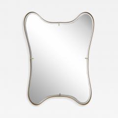 Modern Italian Minimalist Brass Mirror with Organic Asymmetric Curved Frame - 4309991