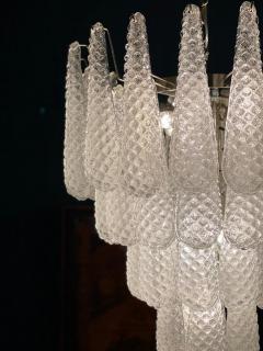 Modern Italian Murano Chandelier 52 Glass Petals Drop 1970s - 2999476