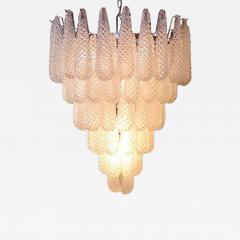 Modern Italian Murano Chandelier 52 Glass Petals Drop 1970s - 3002423