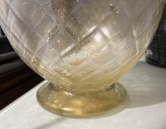 Modern Italian Pair of Gold Honeycomb Murano Glass Organic Round Vases - 2857544